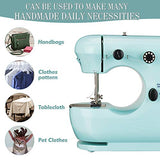CHARMINER Upgraded Mini Sewing Machine, Sewing Machine, Portable Electric Sewing Machines for Beginners, Adjustable 2-Thread Sewing Machine with Extension Table, Suitable for Denim Leather DIY Green