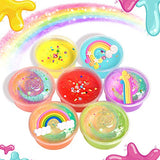 Joyjoz Slime Kit Toys for Girls, Slime Kit Supplies for Slime Party，DIY Slime for Kids Boys Age 7 8 10 12 Including Big Foam Beads Balls,7 Rainbow Straws, 12 Crystal Slime