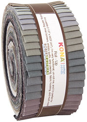 Robert Kaufman KONA COTTON SOLIDS GRAY AREA Roll Up 2.5" Precut Cotton Fabric Quilting Strips Jelly