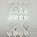 IGOGO 20 PCS Oval Pendant Trays Pendant Blanks Cameo Bezel Cabochon Settings - 30x40 mm Silver