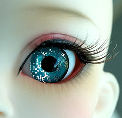 1 Pair Handmade Acrylic Flash Lake Green Half Ball Eyes for BJD Dollfie SD Doll