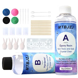 Crystal Clear Epoxy Resin, 16oz Epoxy Resin Kit - Art Resin Not Yellowing and No Bubble Self Leveling for Jewelry, Crafts, Keychain, DIY, Tumbler Crafts, Art Painting, Easy Mix 1:1 Ratio