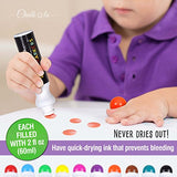 Washable Dot Markers for Kids with Free Activity Book | Large 10 Colors Set | Water-Based Non Toxic Paint Daubers | Dab Marker Kit for Toddlers & Preschoolers | Fun Art Supplies by Chalkola