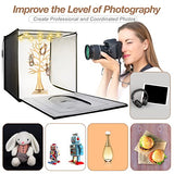 Light Box, UBeesize Photo Studio Lightbox, Portable 20” × 20” × 20” Photo Box with LED Lights and 5 Colored Backdrops for Food/Jewelry/Product Photography