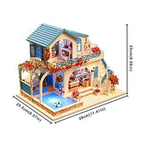 QWERTP Dollhouse,Baby's Favorite Toy A Nice Gift for Christmas Miniature Wooden Furniture Kit, Apartment Model Plus with Dust Cover & Music Box,1:24 Handmade Crafts