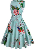 Owin Women's Vintage 1950's Floral Spring Garden Rockabilly Swing Prom Party Cocktail Dress White Cherry
