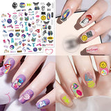 24 Sheets Nail Stickers Nail Art for Women Girls Kids Decoration Self Adhesive DIY Nail Design Summer Nail Decals Tattoos 1000+ Pieces with 1 Tweezers