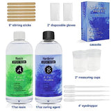 Resin- Epoxy Resin, Crystal Clear Epoxy Resin Kit 34oz,Yellowing Resistant,Self Leveling, No Bubble, Easy to Mix 1:1 Clear Resin,for Jewelry Making, DIY, Art Crafts, Coating & Casting Resin