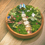 112 Pieces Miniature Fairy Garden Dollhouse Decorations, DIY Micro Landscape Ornaments Kit, Include Mini Animals, Mushrooms, Lights, and Fence