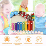 YISSVIC Kids Musical Instruments 12Pcs Toddler Musical Instruments Xylophone Tambourine Set Preschool Educational Toy with Carrying Bag