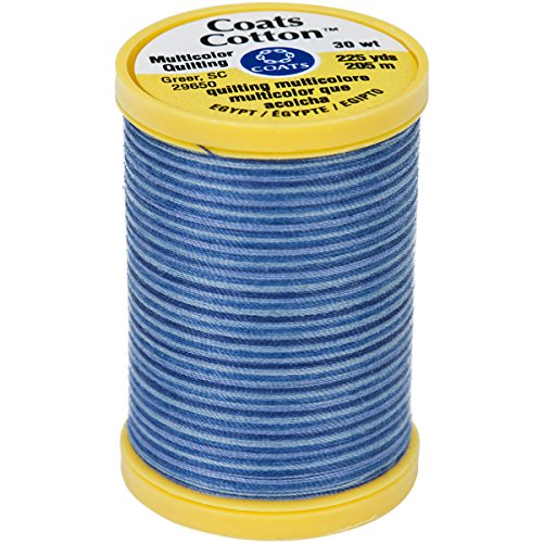 Coats Cotton Machine Blue Clouds Quilting Thread, 225 yd, Multicolor