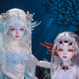 Topmao BJD Dolls Full Set 1/4 Ball Jointed Doll 20inches Resin Handmade Mermaid Styling Girl with Unpainted Body Eyes Face Make Up Head Clothes Wig, Best Birthday Gift with Girls Kids Children (A#)