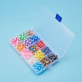 PandaHall Elite 450 Pcs 8mm Acrylic Resin Bead Round Stripe Pebbles Beads for Jewelry Making