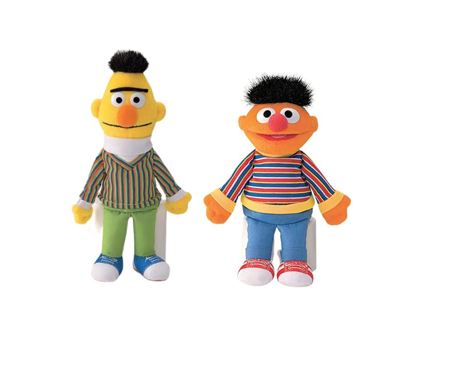 GUND Sesame Street Bert & Ernie Plush Bean Bag Stuffed Animals