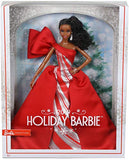 2019 Holiday Barbie Doll, 11.5-Inch, Curly Brunette, Wearing Red and White Gown, with Doll Stand and Certificate of Authenticity