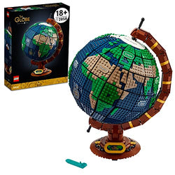 LEGO Ideas The Globe 21332 Building Set; Build-and-Display Model for Adults; Vintage-Style Spinning Earth Globe; Home Decor Gift for People with a Passion for Travel, Geography and Arts (2,585 Pieces)