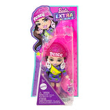 Barbie Doll, Barbie Extra Mini Minis Brunette Doll With Alien Sweater Dress, Peace Sign-Themed Clothes And Accessories