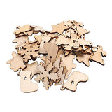 RayLineDo 50pcs Natural Wooden Christmas Series Buttons Pendants Scrapbooking Embellishments DIY Craft Decor