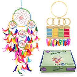 Asian Hobby Crafts DIY Premium Dream Catcher Kit – Make one Complete Multi Ring Dream Catcher (Multicolor)