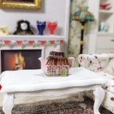 F Fityle 1:12 Dollhouse Accessory Mini Porcelain Hand Painting Tea Pot Doll House Decor Kitchen Miniature Simulation Furniture Set Model for Dollhouses