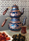 VENSILA Turkish Tea Pots for Stove Top - Handmade Copper Tea Kettle for Stove Top - Decorative Housewarming Gifts for Women - Vintage Teapot Set
