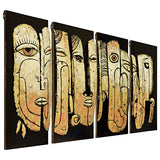 Empire Art Direct Totem Poles Metal, Hand Painted Primo Mixed Media Iron Sculpture, Decor,Ready to Hang,Living Room, Bedroom ＆ Office 3D Wall Art, 64 in. x 1.6 in. x 32 in, Black,Tan