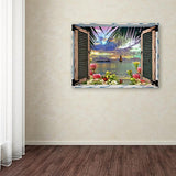 Tropical Window to Paradise III by Leo Kelly, 24x32-Inch Canvas Wall Art
