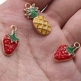 Buorsa 20 Pcs Straberry Charms and Pineapple Charms Fruit Shaped Pendants Bracelet Jewelry Making