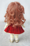 Doll Wigs JD242 5-6inch 13-15CM Curly Mohair Doll Wigs 1/8 OB11 BJD Doll Wigs (Dark Pink, 5-6inch)