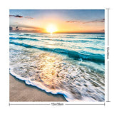 DIY 5D Full Drill Diamond Painting Beach Kit, Beach Sunset Painting Diamonds by Numbers, Round Diamond Art, Diamond Painting Kits for Adults, Family Home Decoration Gift(12x12inch)
