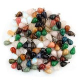 24pcs Oval Round Water TearsDrop Healing Chakra Charm Stone Beads Semi-Precious Gemstone Rock