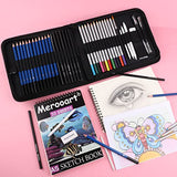 43 Sketch Pencil Set with Two 50 Page Sketch Books, Sketch Pen Set in Black Zipper Case - Professional Watercolor Pencils for Adults/Kids, Professionals/Beginners, Durable Art Pencils for Coloring