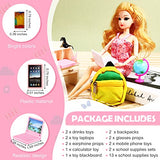 Charniol 29 Pieces Dollhouse Accessories Mini Laptop Computer Tablet Phone Toy Miniature Glasses Headset Backpack Drink Toys Plastic Doll Accessories for Dolls (Delicate Style)