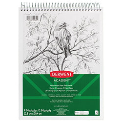Derwent Academy Sketchbook, Heavyweight Paper, Topbound Sketch Book, 70 Sheets, 9" x 12" (54964)