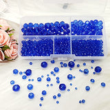 MEIUIJQ 2-10mm Briolette Rondelle 810pcs Blue Crystal Glass Beads Faceted Shape Crystal Spacer Beads for Bracelet Necklace Decorative Hand Jewelry Making (2/4/6/8/10mm Blue)