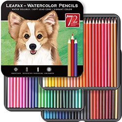 LEAFAX Colored Pencils, 72 Colors, Soft, Highly-Pigmented, Watercolor Based Core Pencil, Art Supplies For Artist & Teens