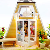 Flever Dollhouse Miniature DIY House Kit Creative Room with Furniture for Romantic Artwork Gift-Aurora Hut