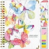 HARDCOVER Academic Year 2023-2024 Planner: (June 2023 Through July 2024) 8.5"x11" Daily Weekly Monthly Planner Yearly Agenda. Bookmark, Pocket Folder and Sticky Note Set (Watercolor Butterflies)