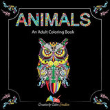 Adult Coloring Books Set - 3 Coloring Books For Grownups - 120 Unique Animals, Scenery & Mandalas