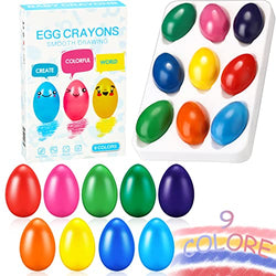 9 Colors Toddler Crayons Egg Crayons Palm Grasp Crayons Washable Crayons Paint Crayons for Kids Ages 1-3