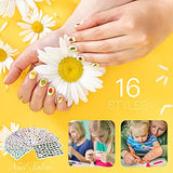 16 Sheet 3D Nail Decals Stickers, Self-Adhesive DIY Nail Art Decoration Set Including Cartoons Flowers Leaves Plants Fruits Patterns for Women Girls