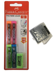 Faber-Castell 0.5mm 2B Black Polymer Mechanical Pencil Lead Refills (4 tubes, 20 Leads Per tube)