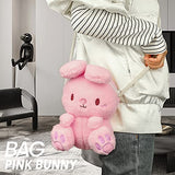 ZIIVARD Plush Bunny Crossbody Messenger Shoulder Bags Cartoon Rabbit Fluffy Chain Strap Satchel Women Girls Kids Lolita Casual Mobile Phone Travel Bag (Pink)