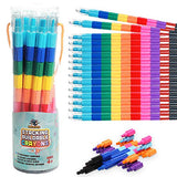 Ratatoys Stacking Crayons, 15 pc Set, Buildable and Stackable for Drawing, Coloring, or Arts and Crafts, Large Preschool Friendly Connect Pieces, Party Favor and Classroom Fun