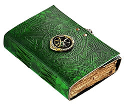 Marvel Gifts Dr. Strange Leather Journal With Eye of Agamotto, Spell Book, Journal for Men & Women 200 Pages of Antique Handmade Deckle Edge Vintage Paper, Leather Sketchbook, Drawing Journal, Embossed leather Journal, Great Gift 7x5 Inch