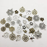 100g Craft Supplies Mixed Flower Beads Charms Pendants for Crafting, Jewelry Findings Making