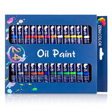 Zenacolor Oil Paint Set with 24 Tubes Pack of 24 x 0.4 Oz (12ml) Different Oil Paint Kit Non Toxic Paint with Dense, Rich Pigments – Art Supplies for Canvas, Clay, Wall Art