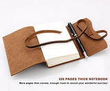 Leather Journal Travel Notebook, Handmade Vintage Leather Bound Writing Notebook for Men & Women,
