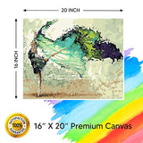 DIY Acrylic Painting by Numbers Kit | Framed on Canvas Large 16"x20" | Ideal for Beginners, New and Advanced Painters | Mounting Hardware Included | Perfect Gift Idea | Ballet Woman Soul Dancer