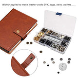 120 Sets Snap Fasteners Kit, Coolrunner Metal Snap Buttons Press Studs with 4 Pieces Fixing